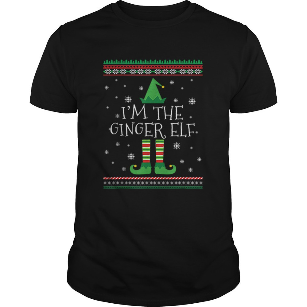 Beautiful Im The Ginger Elf Ugly Christmas Pj Shirt